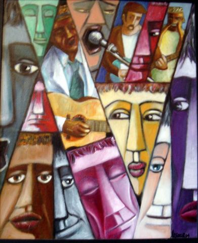 UTOPIA PARIS BLUES - Peinture - Gerard Lesoeur